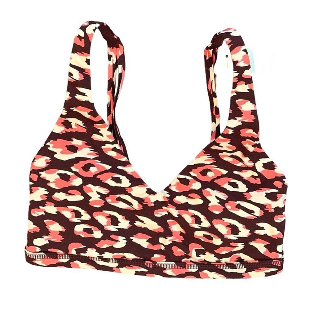 NWT OFFLINE Bye Aerie Cheetah Print Sports Bra Size XS Maroon Orange